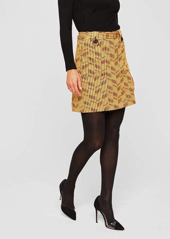 Phase Eight Doria Textured Skirts Yellow/Red USA | 1952306-YS